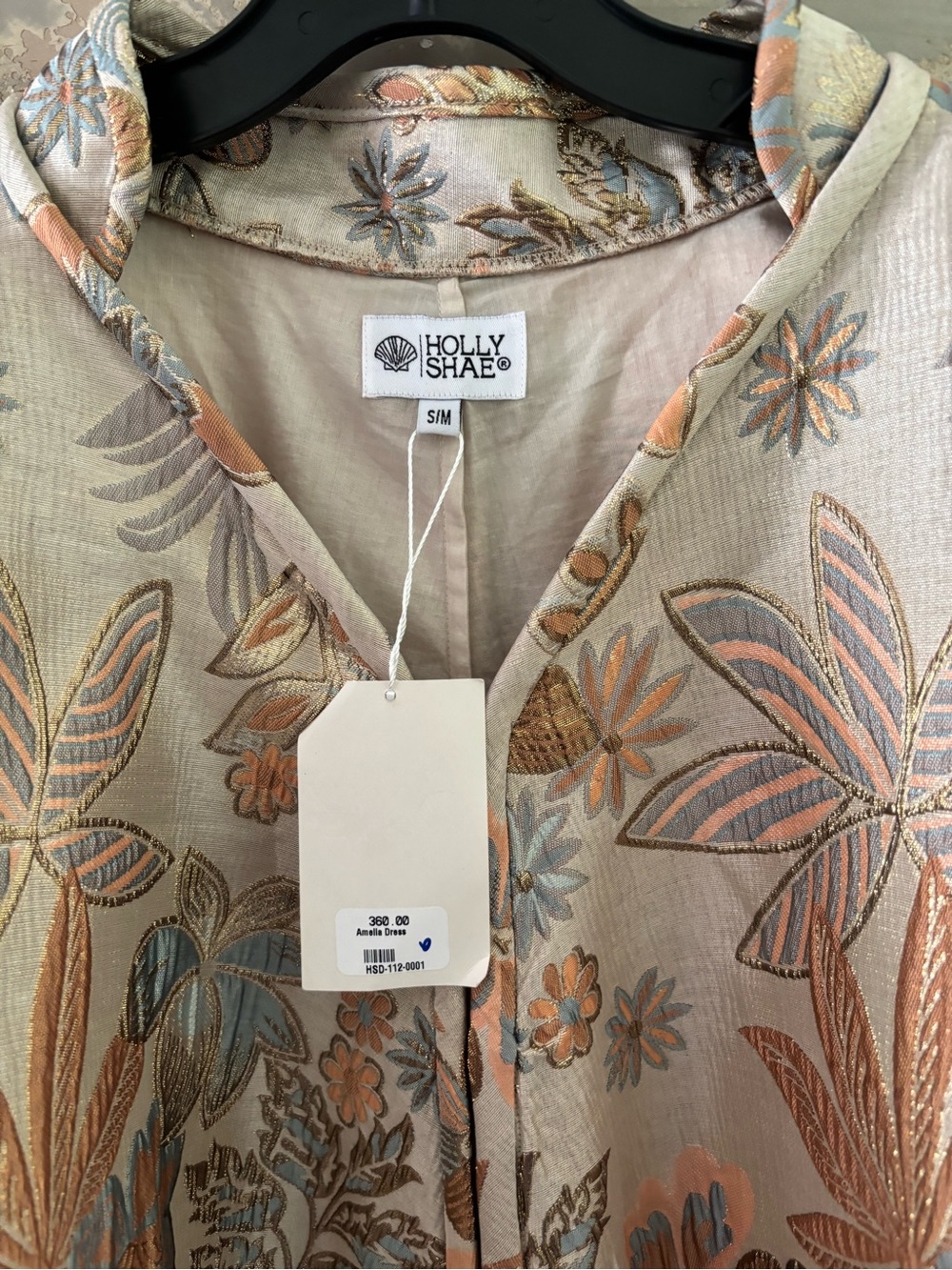 Boho Floral Mini Dress in Soft Beige and Pastel Prints - Picture 5 of 15